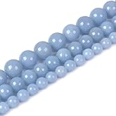 Natural Angelite 8mm Gemstone Round Loose Beads Strand for DIY Bracelet Necklace Jewelry Making Bead