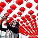 Pangda 30 Packs 8 Inch Chinese Red Paper Lanterns for 2025 Chinese New Year Decorations, Spring Festival Decoration to Drive off Bad Luck