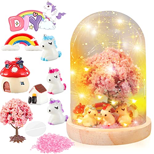 MINGKIDS Unicorns Gifts for 4-9 Year Old Girls,Make Your Own Night Light Unicorn Craft Kit Kids,5 to 10 Girl Gifts, Kawaii Birthday Gift,Crafts Kids Age 4-8, Girls-Pink