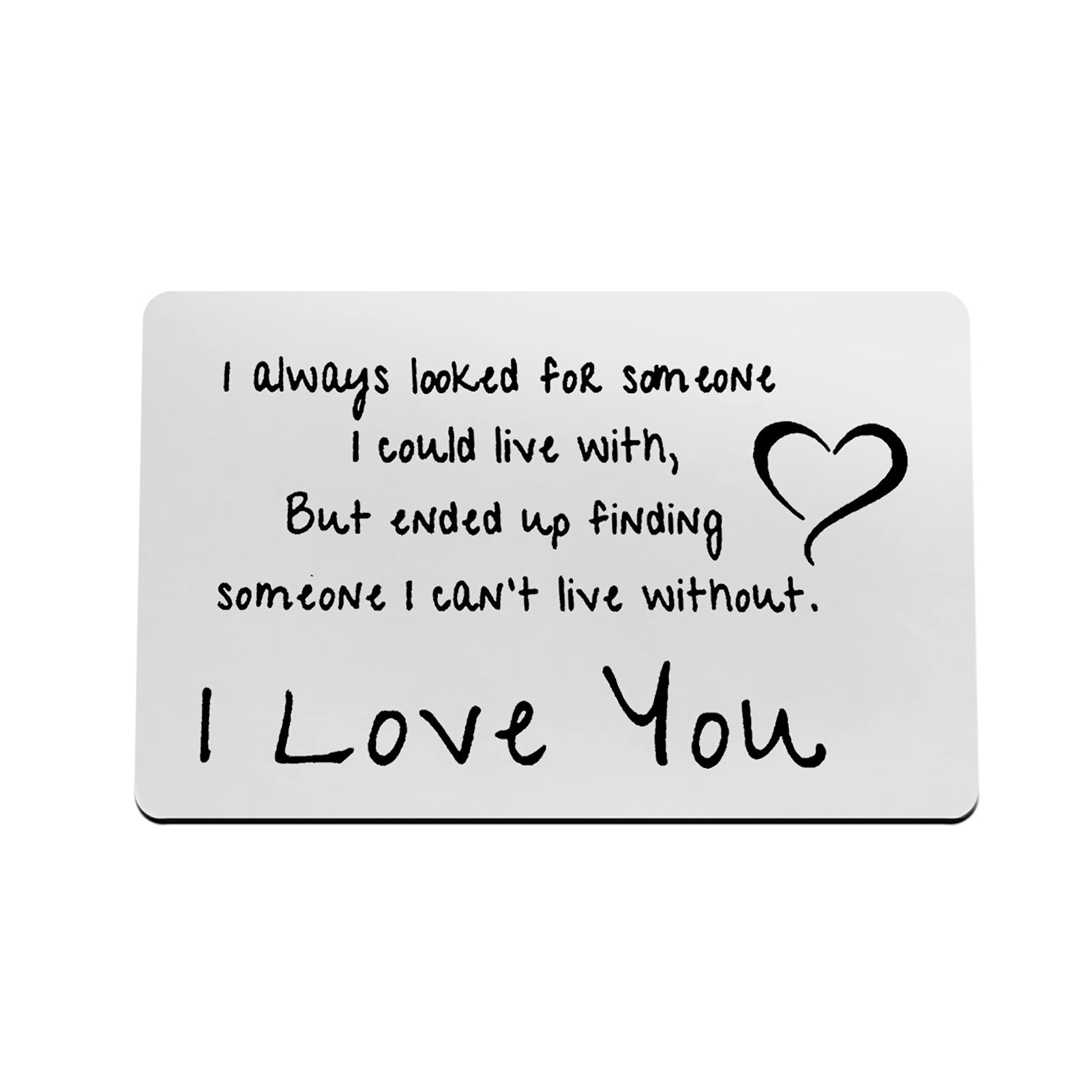 Anniversary Card Gifts for Boyfriend Husband Valentines Day Gifts for Men Engraved Wallet Card for Him Christmas Birthday Gifts Wedding Gifts I Love You Gifts for Boyfriend Fiance