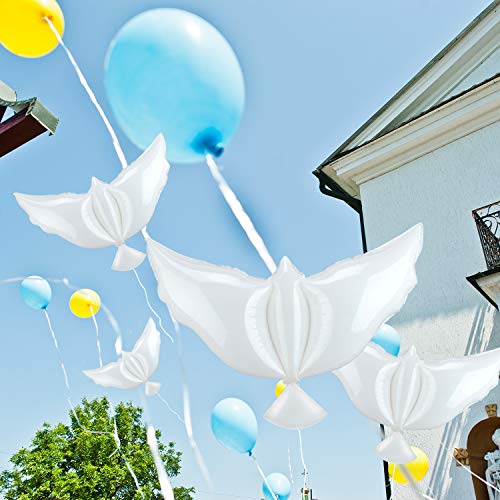 10 Pieces Peace Dove Balloons White Memorial Balloons Pigeon Bird