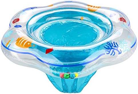 Baby Swimming Ring Float with Seat,Komake Inflatable Baby Swim Ring Baby Swimming Pool Float with Skin-Friendly PVC ,Suitable for 1- 3 Year Old Baby