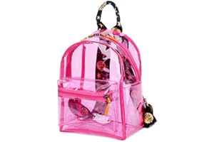 TINYAT Transparent Small Clear Backpack Waterproof Cute Clear Mini Bag for College, Concerts, Sports, Travel and Daily Use