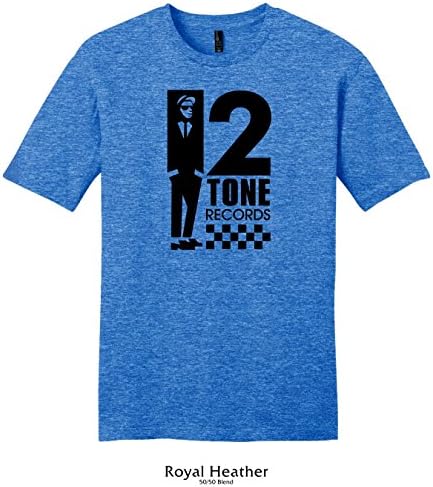 Throwbackmax 2 Tone Record Label Tee Shirt - Long Live Vinyl! (2X, Royal Heather)