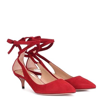 aquazzura suede pumps