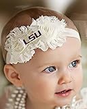 LSU Tigers Baby/ Toddler Shabby Flower Hair Bow Headband