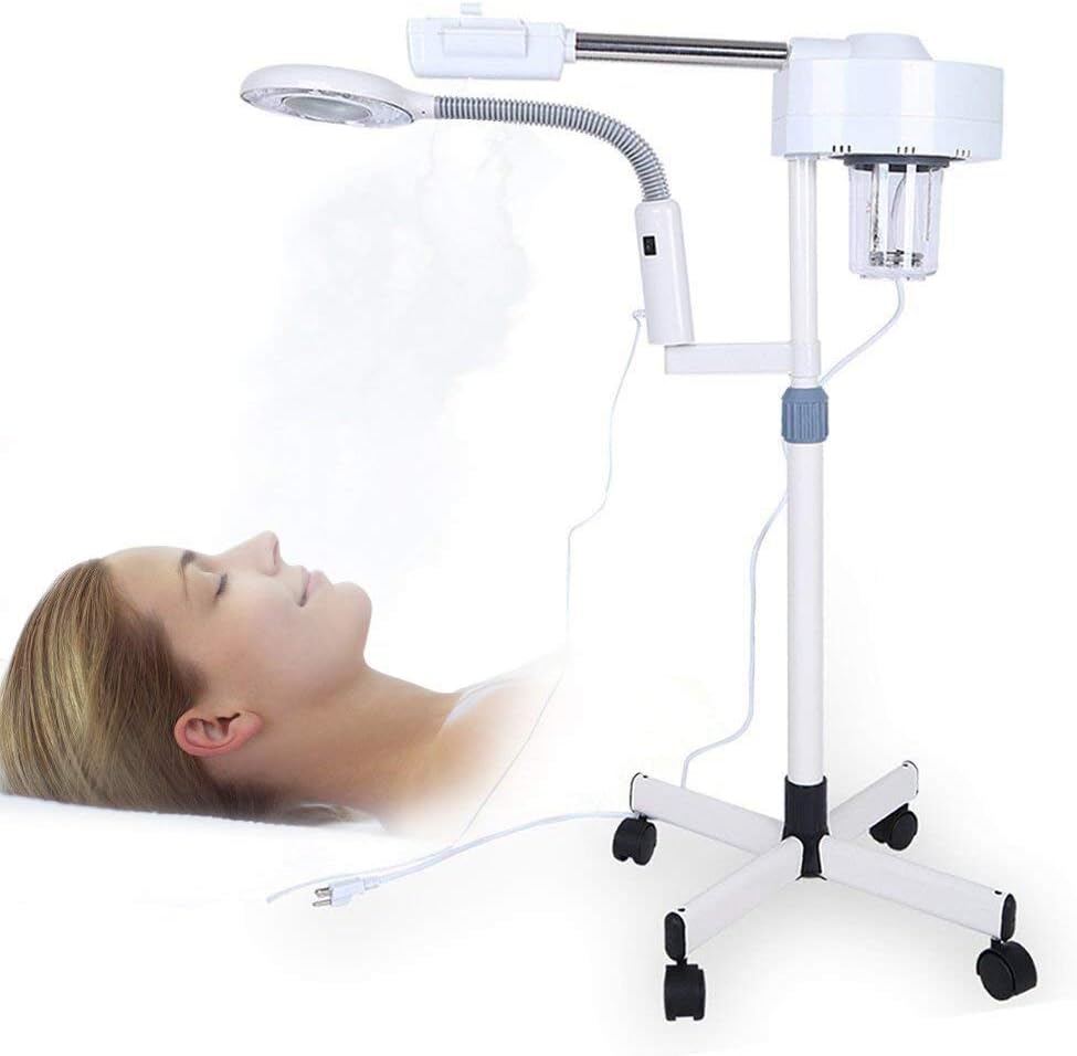 Professional 2 In 1 Facial Beauty Steamer with 3X Magnifying Lamp, Free