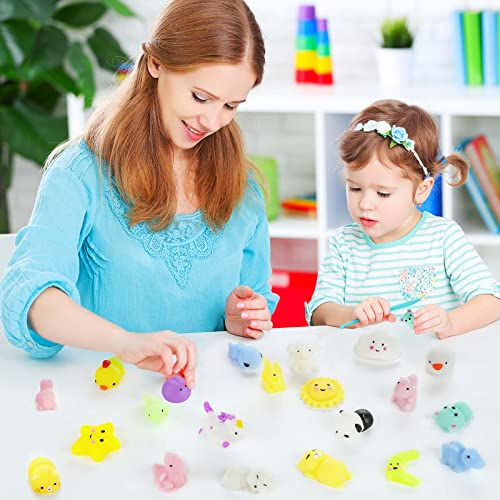 Shindel Mini Mochi Squishies Toy, 30PCS Kawaii Squishies for Kids Animal Mochi Squeeze Toy Stress Relief Toys for Party Favors Carnival Prizes Goodie Bag Fillers