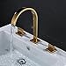 Rozin Gold Polished Widespread 3pcs Basin Faucet Dual Knobs Vessel Sink Mixer Tap