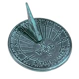 Rome 2520 Numbers Sundial, Cast Iron with Verdigris