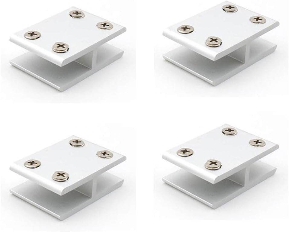 Set of 4 NUZAMAS 180 ° Glass Clamps, Glass-to-Glass Holder, Connecting Glass Clamp On Both Sides Shower, Tables, Panels