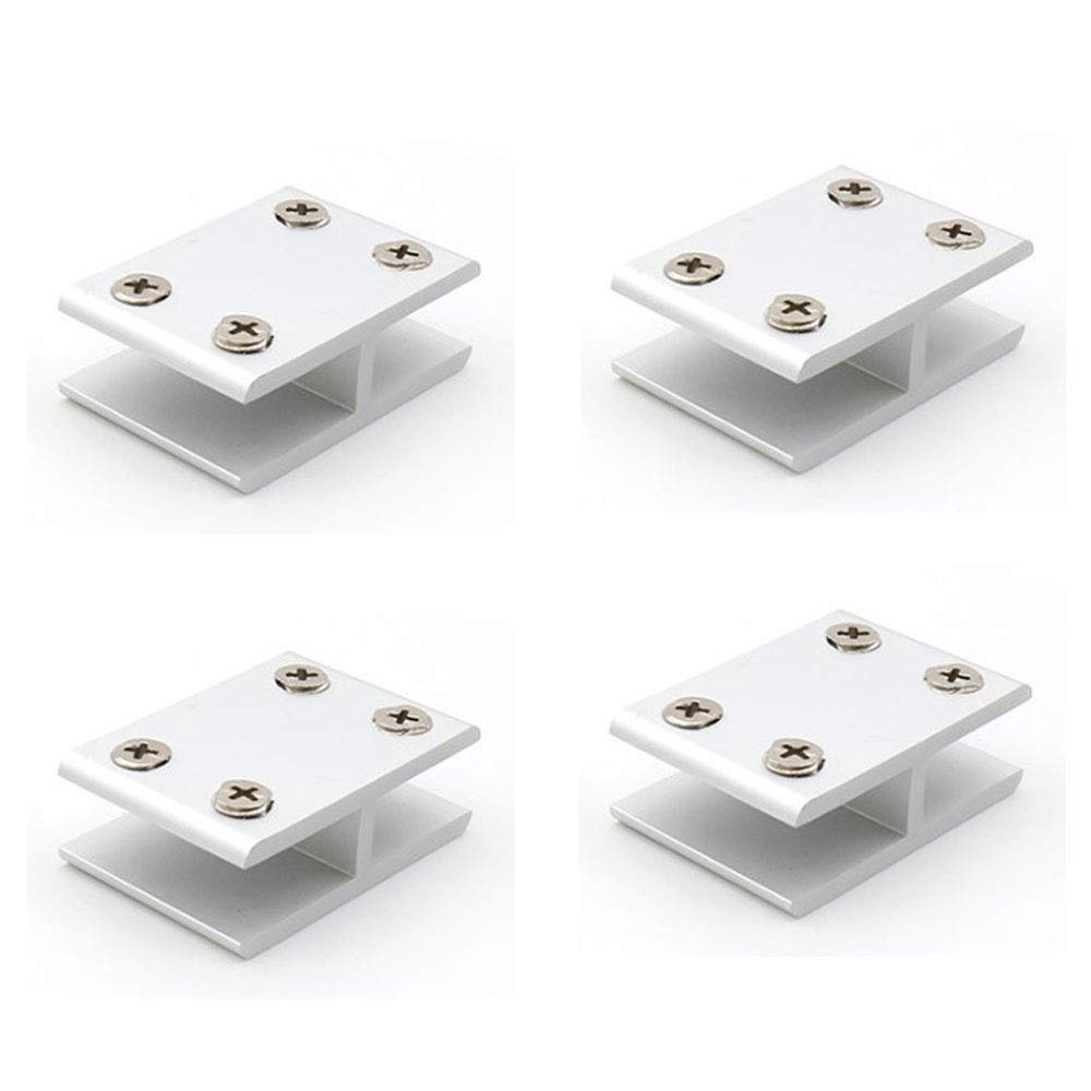 Set of 4 NUZAMAS 180 ° Glass Clamps, Glass-to-Glass Holder, Connecting Glass Clamp On Both Sides Shower, Tables, Panels, Clamping 10-12mm