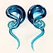 Oyaface 2 PC Glass Ear Tapers Plugs 4G-14mm Teardrop Spiral Gauges Piercing Jewerlry Set
