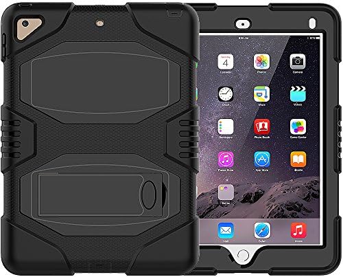 NEW ipad 9.7 2017 case , Bingcok Heavy Duty Shockproof Three Layer Hard PC+Silicone Hybrid High Impact Resistant Defender Full Body Protective case for iPad 9.7 2017 Released (black1)