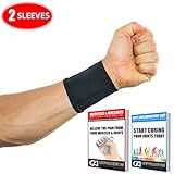 Compression Wrist Sleeves / Supports / Braces Infused With Copper (Pair) | Arthritis | Carpal Tunnel | Sports | Muscle & Joint Pain | Men and Women (Unisex)