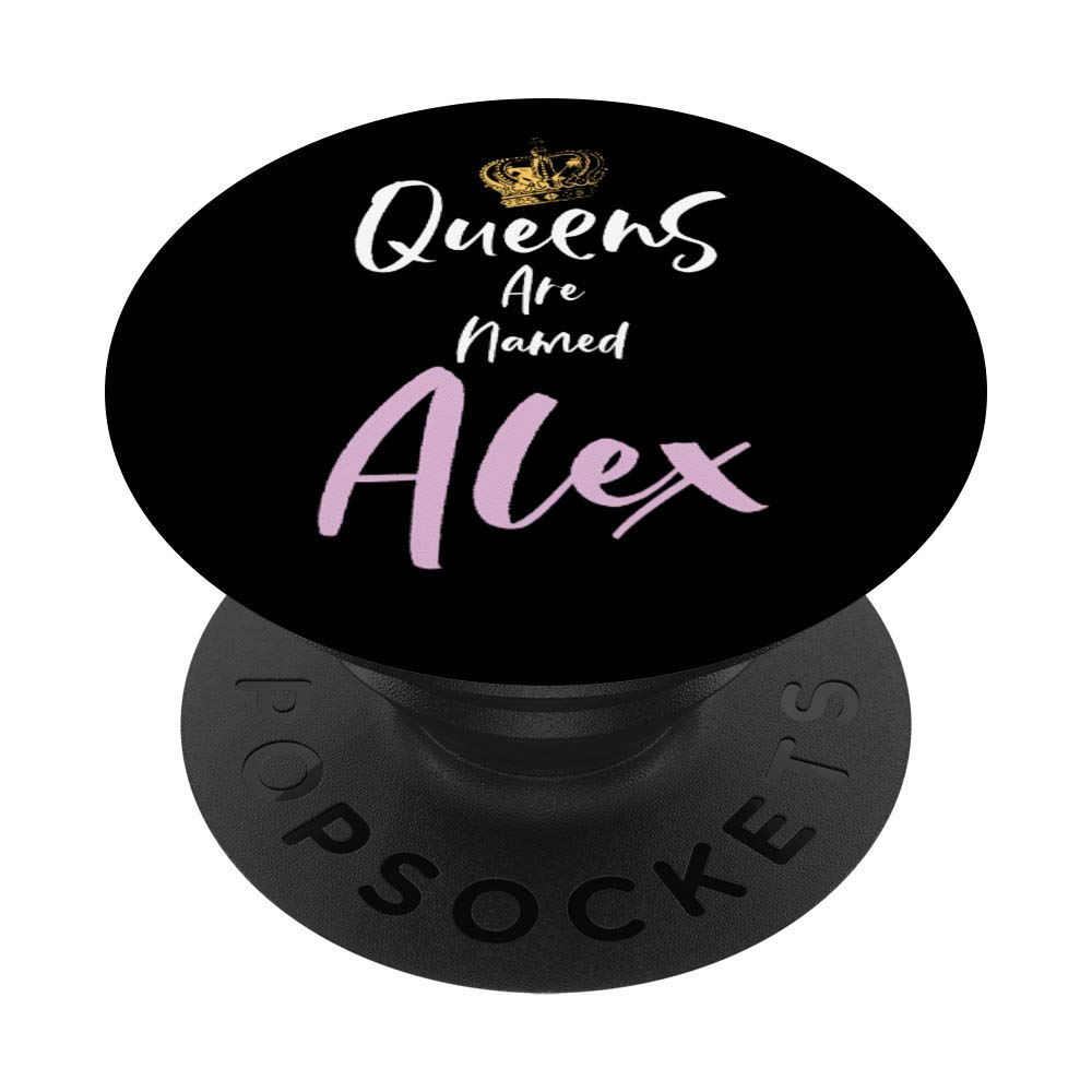 Alex Name Queen Personalized Women Girl Cute Pink Black PopSockets Swappable PopGrip