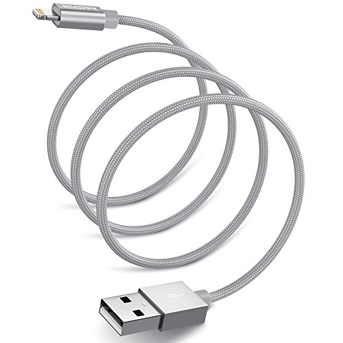 Lightning Cable, ESR [Apple MFI Certified] Lightning to USB Cable 3ft (1m)[iOS 9 Compatible][Nylon Braided]USB Charger for Apple iPhone SE/ 6S/6S Plus/6/6 Plus/5/5s/5c/iPad Mini/Air/Pro (Grey)