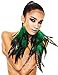 Fashmorous Green Feather Earrings for Women Dangling Green Earrings for Women Dangle with Leaf Shape Hook