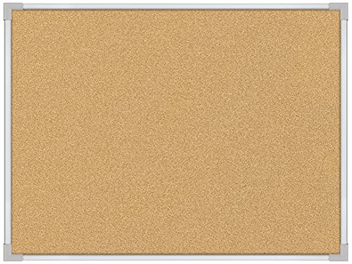 Best-Rite 3 x 4 Feet VT Logic Natural Cork Bulletin Board, Silver Ultra Trim (E3019C)
