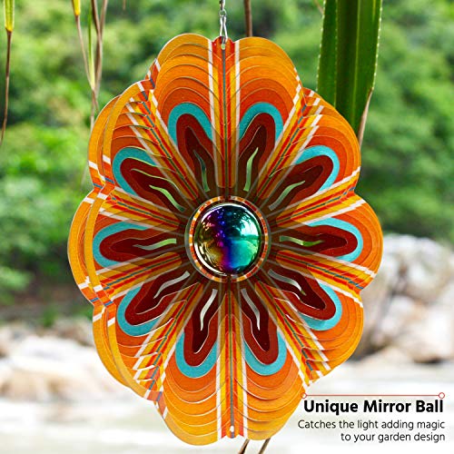 Art Jardin Wind Spinners Outdoor Metal Garden Wind Spinner 12 Inch SS