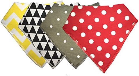 Baby Bandana Drool Bibs Best for Babies Drooling, Teething and Feedig,Unisex 4Pack Cute Bib Made with 100% organic cotton that personalized baby bibs for Boys & Girls (BB002)