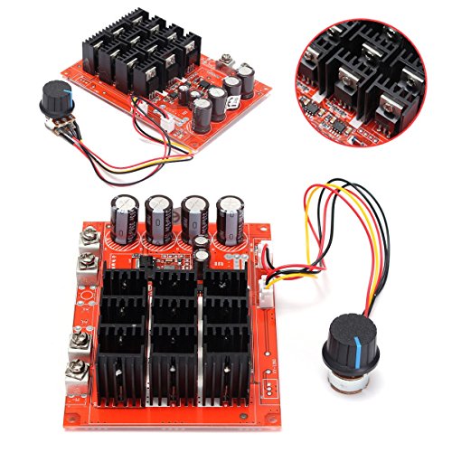 ELEGIANT DC 10-50V 60A High Power Motor Speed Controller PWM HHO RC Driver Controller Module 12V 24V 48V 3000W Extension Cord with Switch
