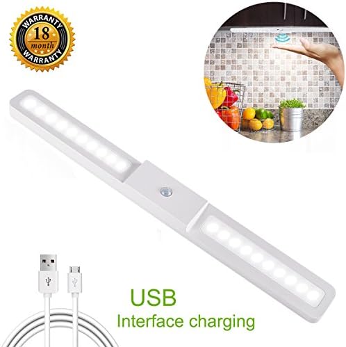 Cabinet Lights Wireless LED Lights Closet Light USB Rechargeable Motion Sensor Light 20 LED Light for Stairs, Drawer, Cupboard with Magnetic Stick-on Anywhere (1 Pack)