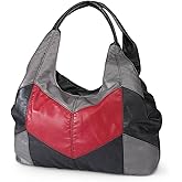 Colorblock Shoulder Bag, Hobo Purse, 3 Zippered Compartments, Lined Interior