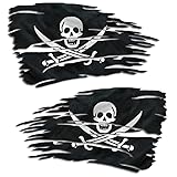 Jolly Roger Pirate Flag Tattered Decal Set Ship