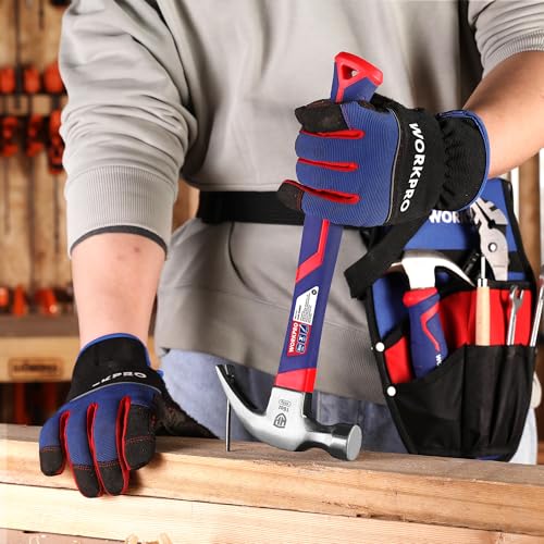 WORKPRO 2 Piece Carpenter's Hammer, Nail Hammer 720g and 340g, Claw Hammer with Ergonomic Non-Slip Handle, for Woodworking, DIY and Wood Repairs