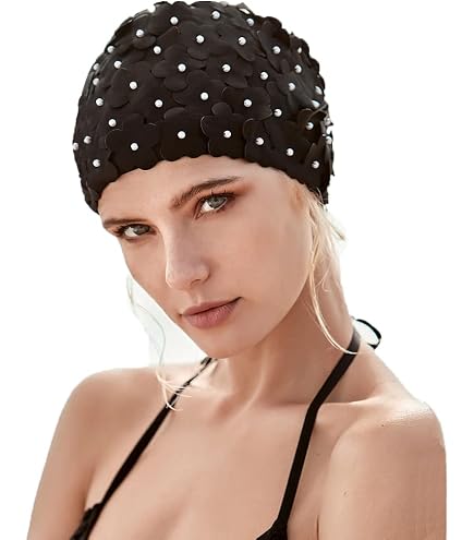 Lot De 2 Bonnets De Bain Plissés - Nylon Stretch - Taille Unique - Protection Cheveux Et Oreilles - LERTREEUK