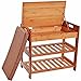 C&AHOME 3-Tier Shoe Rack Bench, Entryway Storage Shelf Holds up to 240LBS, Bamboo Shoe Organizer, 20.5