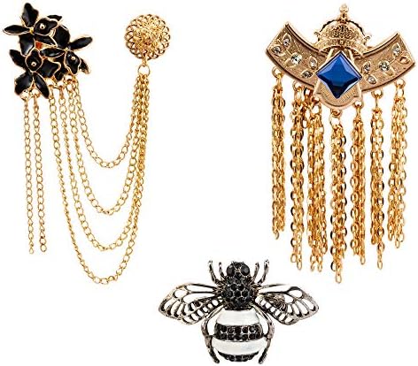 いよいよ人気ブランド メタルラペルピン バッジコート スーツ ジャケット メンズ ブローチ 襟アクセサリー 3個パック