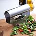 Mezzaluna - Salad Chopper knife with Double Blade Protective Covers - Multipurpose Premium Stainless Steel Herb Chopper Mincing knife by Silchef