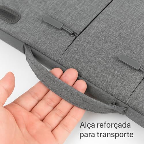Case Capa Bolsa Pasta Para Notebook 12, 13, 14, 15 e 16 Polegadas Impermeável C/Alça Interior Aveludado Compatível MacBook Dell Lenovo Asus HP Ideal Trabalho Estudo Viagem (15 a 16 Polegadas)