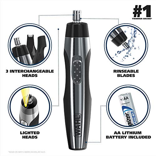 Wahl Lighted Ear, Nose & Brow Trimmer Clipper Painless Eyebrow