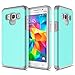 RANZ Case, Grey with Aqua Blue Hard Impact Dual Layer Shockproof Bumper Case For Samsung Galaxy Grand Prime G5308 / G530H