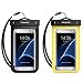 Universal Waterproof Case, MoKo [2-Pack] Cellphone Dry Bag Pouch with Armband Neck Strap for iPhone 7 Plus, 6S Plus, 7, 6S, 6, 5S, Samsung S8 Plus, S8, S7 Edge, S6 S5 S4, J7, Note 5 4, BLACK + YELLOW
