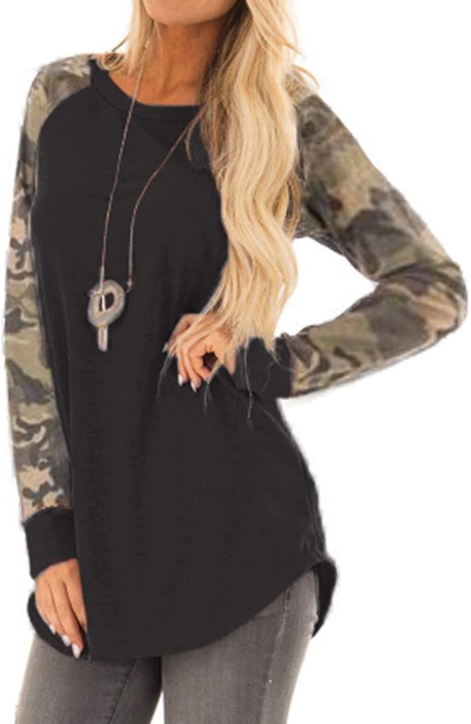 Halife Women's Lightweight Color Block Long Sleeve Loose Fit Pullover Sweatshirts Tunics Tops Shirts at  Women’s Clothing store