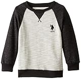 U.S. Polo Assn. Little Boys' French Terry Pullover, Charcoal, 5/6