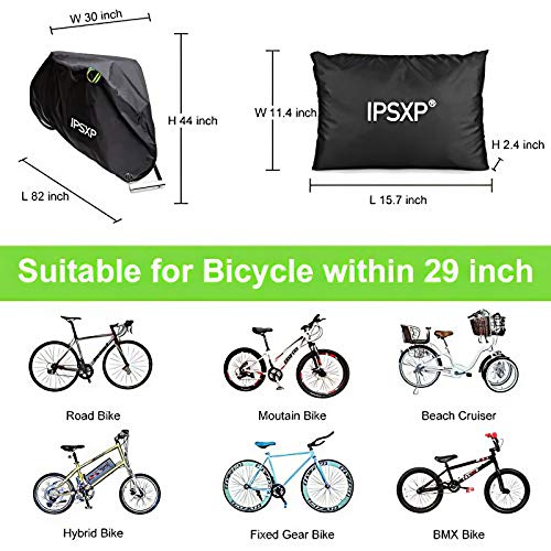 IPSXP Waterdichte fietshoes, 210D Oxford-weefsel, hoogwaardige fietshoes, waterdicht, met zak, zwart - Image 3