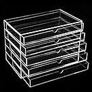 Dorfin 5 Drawers Acrylic Cosmetics Makeup Storage Case Display Sets Makeup Organizer -10.2 "x 6.2"x 6.8"