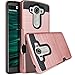 J.west V10 Case,[ Card Slot] Heavy Duty Rugged Shock Absorption Protection Dual Layer Hybrid Wallet Case Cover Scratch Resist Protective Case for V10 - Rose Gold