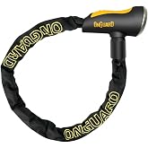 OnGuard Mastiff 4 ft Key Chain Lock &ndash; 8 mm Hardened Steel Chain (120 cm) &ndash; X2P Dual Lock System, Integrated Lock Head, Protective Sleeve, 5 Laser-Cut Keys