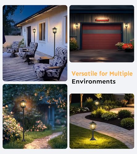 Joyoowild 63" Solar Lamp Post Light 2 Pack, Solar Light Posts for Outside Waterproof, Outdoor Lamps for Patio, Backyard, Front Porch Decor, Warm White, Replaceable Bulb