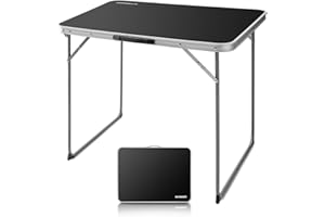 FUNDANGO Camping Table 2 FT Folding Table Portable Picnic Table, Card Table Foldable Lightweight with Carry Handle for Outdoor Hiking Camp BBQ Beach Backyard