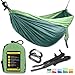 Double Eagle Camping Hammock Set - Incl. 2 carabiners and 2 ropes - 118 x 78 in - 600 lbs load - Top Rated Best Quality Lightweight Parachute Nylon 210T Travel Hammocks.