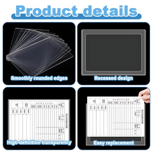 ZSUIQIN Pack of 10 Transparent Document Wallets, A3 Binder Pockets, PVC Sign Holder - DIN A3 Format, Open, Perforated, Plastic for Restaurant, Cafe, Office, Photos (Vertical)
