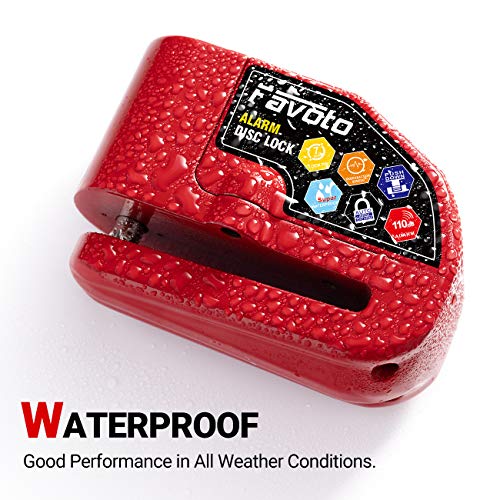 Favoto Motorfiets Remschijfslot Alarm Schijfslot 110dB Luid Motorslot Fietsslot Met Trilalarm 1,2 m Herinneringskabel… - Image 3