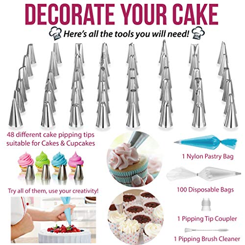 image for Ultimate Cake Decorating Supplies 164 Pcs by MERRI | Baking Supplies K